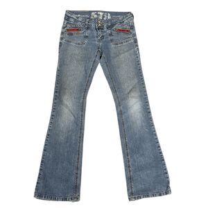 Y2K AUTHENTIC 579 JEANSWEAR Low Rise Bootcut Flare Jeans Medium Wash Sz 3